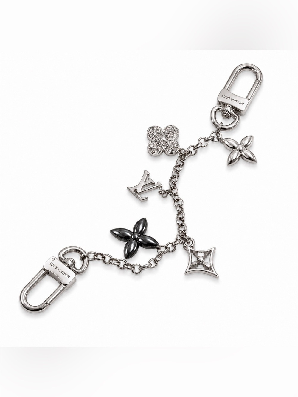 Louis Vuitton Spring Street Strass Chain Bag Charm in silver-toned metal M03212